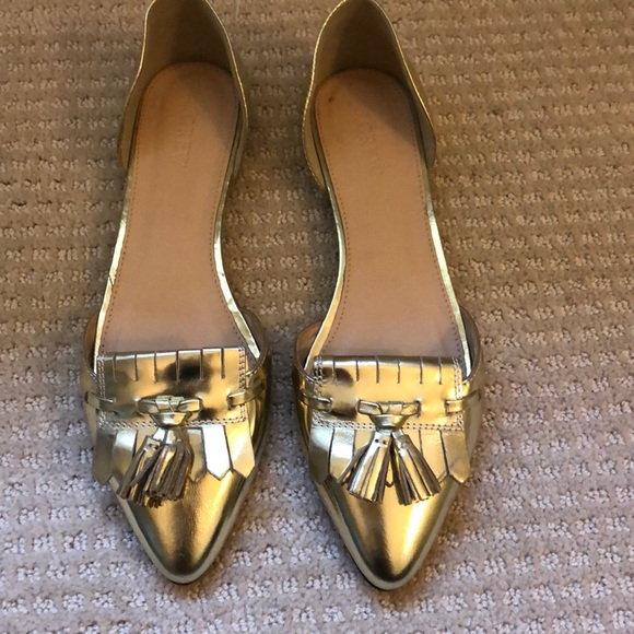 J. Crew Shoes - J. crew metallic gold loafer d’orsay flats